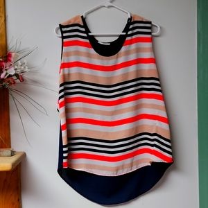 Le Lis Striped Sleeveless Blouse